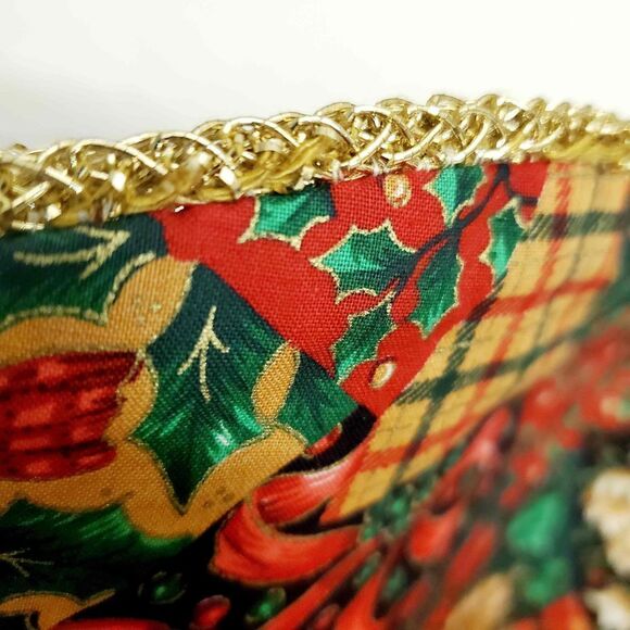 Vtg Quilted Multi-Print Christmas Stocking - Picture 5 of 8